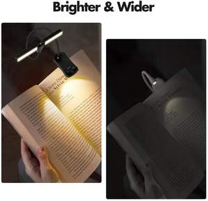 Luces de libro recargables por USB, Mini lámpara de libro LED, luces de lectura con Clip Flexible de Color ámbar súper brillante para libros en la cama - Product Image 6