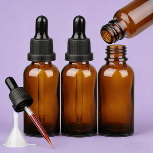 Promoción de Venta a Bajo <span class=keywords><strong>Precio</strong></span>, Gotero de Vidrio Ámbar de 5ml 10ml 15ml 20ml 30ml 50ml 60ml 100ml para <span class=keywords><strong>Suero</strong></span> y Aceite Esencial, Serigrafía - Product Image 1