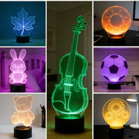 Support de Veilleuse LED 3D à Illusion Optique en Bois, Contrôle Tactile RGB Personnalisé, USB, Base en Acrylique Lumineuse à Fente pour DIY
