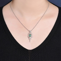 Liontin Batu Permata Halus Berlapis Emas 18K Solid Alami Kalung Mewah Perhiasan Ulang Tahun Pernikahan Kemurnian 100% Asal MZ