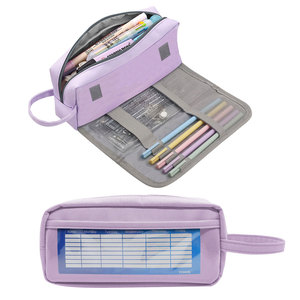 Công suất lớn nhiều lớp Polyester bút chì trường hợp màu rắn Dây Kéo văn phòng phẩm hộp cầm tay tính di động mục đích đặc biệt túi trường hợp - Product Image 5