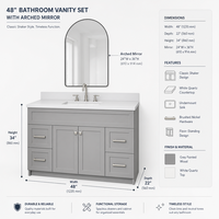 Meuble de salle de bain de style campagnard américain, meuble de toilette en bois, coiffeuse en bois avec miroir, table de lavabo multi-tiroirs