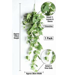 4 pieds de lianes vertes artificielles à 7 brins, feuilles de patate suspendues, pour la maison, le jardin, la décoration murale extérieure, couverture végétale, décoration de fête jungle - Product Image 6