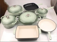 Marmite à soupe en fonte émaillée antiadhésive, compatible lave-vaisselle, avec couvercle en verre, compatible cuisinière à gaz, design contemporain, en aluminium