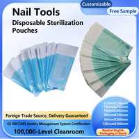 200 pièces/boîte Sachets de stérilisation autoclavables à triple bande de scellage, certifiés CE, qualité médicale, avec indicateur bleu