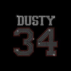 Strass personalizzato in ferro-su Hot Fix con Design a forma di diamante nome <span class=keywords><strong>e</strong></span> numero per camicia o trasferimento - Product Image 1