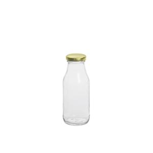 Botella de Jugo de 250 ml con Tapa Dorada de 43 mm, Vaso de Vidrio para Bebidas - Product Image 1