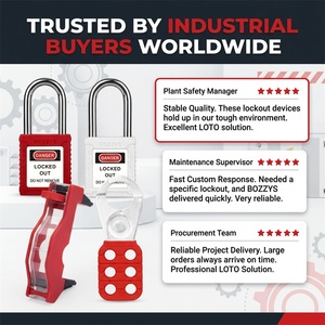 BOZZYS Candados de seguridad de equipos industriales personalizados con llave de viga de acero con bloqueo de seguridad de plástico - Product Image 5