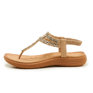 Sandalias Planas Casuales de Verano para Mujer, Elegantes y Cómodas, Zapatos de Exterior para Dama con Correa Elástica de Cuentas <span class=keywords><strong>en</strong></span> el Tobillo - Product Image 6