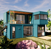 Maison modulaire préfabriquée en acier à ossature plate de 20 pieds, panneau sandwich, expédition, maison conteneur à 3 chambres, salle de bain, supermarché