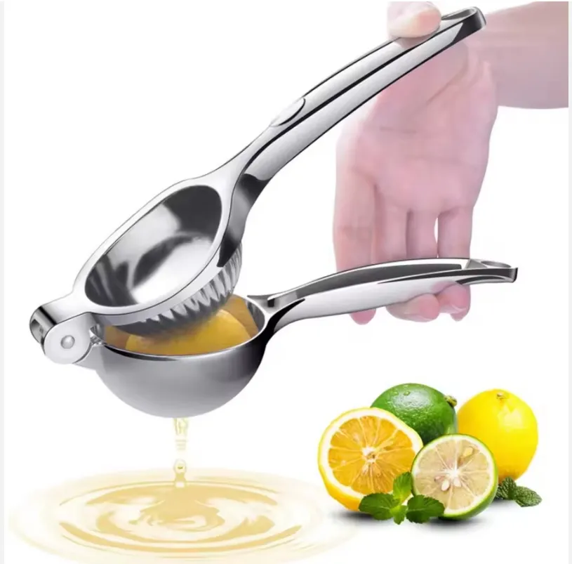 Penjualan terlaris Juicer jeruk buah besi tahan karat tangan Manual exprimador Limones Orang Handheld jus jeruk nipis pemeras Lemon