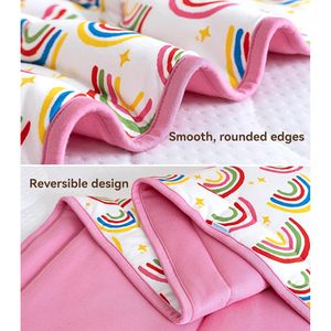 Edredón Reversible Personalizado para Bebés, Manta de Forro Polar con Estampado de Arcoíris, Peso Medio, Suave, de Doble Cara, para Niños - Product Image 5