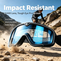 Lunettes de moto flexibles en TPU avec mousse éponge douce, protection UV400, anti-buée, pour motocross, sangle réglable, lunettes de course