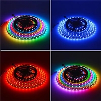 Bande LED WS2811 12V 24V SMD5050 RGB 30/60/96/m Largeur 10mm Pixels programmables Lumière flexible adressable magique