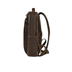 Crazy Horse sac à dos vintage <span class=keywords><strong>en</strong></span> cuir véritable pour ordinateur portable couleur café sac à dos de <span class=keywords><strong>voyage</strong></span> et d'affaires - Product Image 3