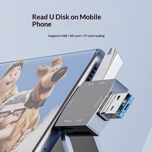 Lecteur de <span class=keywords><strong>carte</strong></span> Type-C <span class=keywords><strong>USB</strong></span> 2.0 2-en-1 multifonction OTG pour téléphones Android et ordinateurs, <span class=keywords><strong>carte</strong></span> mémoire SD/TF externe - Product Image 5