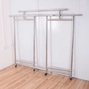 High Quality Metal Garment Stand Clothes Shop Display Rack Stainless Steel Clothes Hanger