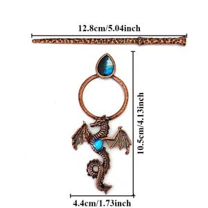 Épingle à cheveux Viking Celtique Vintage, Pince à cheveux Libellule, Pique à cheveux en forme de branche, Accessoire de tête Gothique Dragon, Clip coulissant pour coiffure - Product Image 3