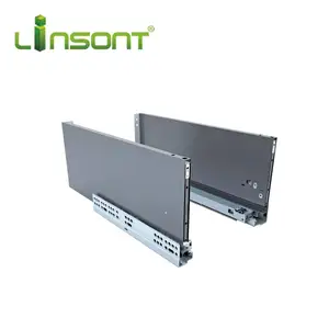 Linsont H168mm ağır yumuşak yakın mutfak Metal kutu tedarikçiler için ayarlanabilir çekmece kızakları