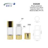 Bouteille de fard à joues en plastique doré de luxe de 10ml, contenant de fond de teint liquide vide avec logo personnalisé, vente en gros de rouleau de lotion sur sérigraphie