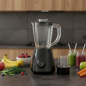 JIZYA Appareils électroménagers de cuisine, mini mixeur portable 2-en-1, capacité 1,4 L, 4 lames, 250 W, mixeur à fruits, presse-agrumes, moulin à épices - Product Image 6