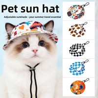 Chapeaux pour animaux de compagnie en polyester mini denim, anti-UV, réglables, légers, style britannique, pour chiens et chats, toutes saisons, accessoires d'extérieur