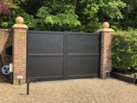 Portail coulissant automatique en alliage d'aluminium sur mesure de 6 pieds, thermolaqué pour allée de villa