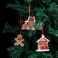 Décorations de Noël festives transfrontalières renne ours noir résine artisanat pain d'épice homme boules de Noël fournitures décoratives