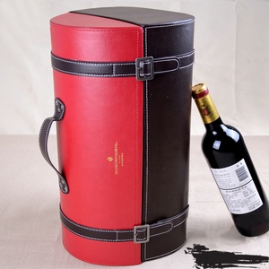 אישית ייחודי עיצוב פרימיום יוקרה עור מפוצל תיבה סיטונאי <span class=keywords><strong>2</strong></span> בקבוק אריזת יין אריזת מתנה - Product Image 3