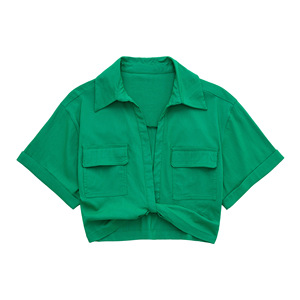 Estilo Europeu e Americano de Verão Novo Elástico Camisa de Manga Curta das Mulheres Colheita Slim Fit Sexy Spicy Girl Versátil Top - Product Image 3