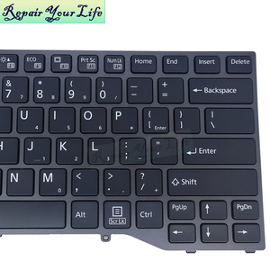 Bàn phím laptop không đèn nền tiếng Anh Mỹ cho máy tính xách tay FUJITSU <span class=keywords><strong>Lifebook</strong></span> U747 U748 U749 E449 E548 E5410 CP724717-03, có khung đen - Product Image 3