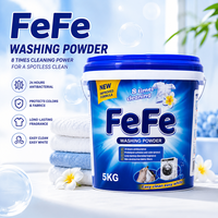 Lessive en poudre FeFe 5KG, grand format familial, avec poignée de transport pratique pour la lessive à domicile