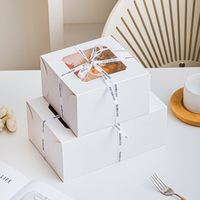 Boîtes d'Emballage Personnalisées pour Pâtisserie, Beignet, Cupcake – Contenants à Emporter avec Couvercle Transparent en PET et Carton Blanc – Boîtes à Gâteaux à Emporter