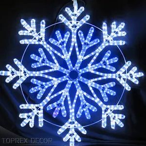 Merry Christmas Outdoor Waterproof And Cold Proof 2d Led Motif Rope Light Snowflake