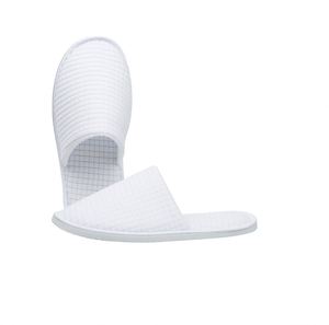 Chaussons d'hôtel en coton biodégradable et recyclable, écologiques, avec semelle en EVA, blancs, doux, personnalisables avec logo brodé - Product Image 1