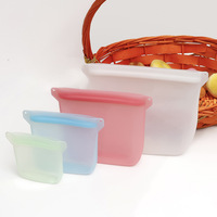 Sac alimentaire en silicone transparent réutilisable Epsilon, grand sac de conservation sous vide en caoutchouc, sac à collation personnalisé, étanche