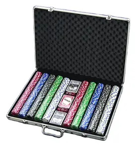 Jeu de jetons de Poker personnalisé LANDER-MAN, 1000 pièces, coffret en aluminium