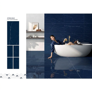 กระเบื้องเซรามิกพอร์โตโรสีดำ ขนาด 600x1200 มม. ผิวมันเงา สำหรับปูพื้นและผนังลายหินอ่อน - Product Image 3