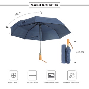 Good Quality Straight Plastic Handle Travel 3 Folding Customized Sunshade UV <b>Umbrella</b> for Rain Automatic <b>Umbrella</b> Business Gifts - Product Image 2