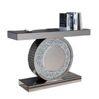 Table console en verre moderne personnalisée pour salon d'hôtel avec design miroir en cristal, meubles de salon pour usage domestique