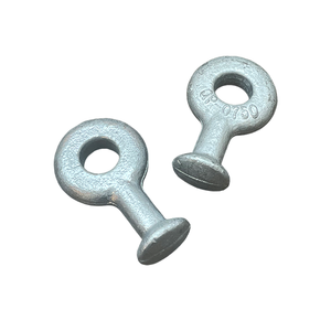 อุปกรณ์เชื่อมต่อสายไฟฟ้าเหนือศีรษะแบบเหล็กชุบสังกะสีชนิด Heavy Duty Q Type Ball Eye Link Q-7 Q-10 Q-12 พร้อมฉนวน - Product Image 1