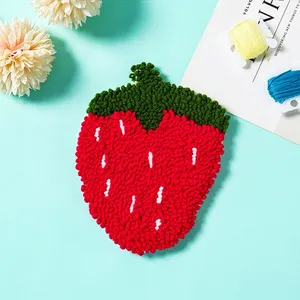 A Beginner-friendly DIY Decorative Embroidery Craft Set Featuring Strawberry Patterns - Perfect for Home Decoration.