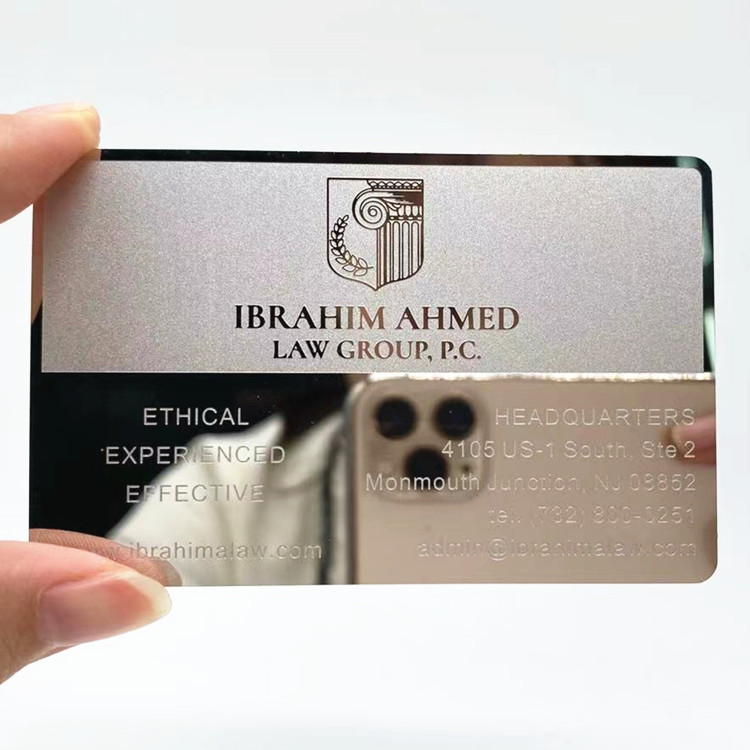 Luxury Silver Mirror nfc metal business card| Alibaba.com