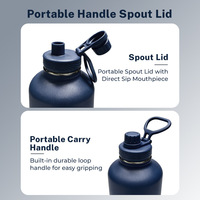 Bouteille isotherme Xuzhen 2026 nouvelle génération de 64 oz, grande capacité en acier inoxydable pour sports de plein air et camping (export)