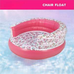 Floral Print <b>Inflatable</b> Pool Chair Float Oversized Pink Lounger for Adults - Product Image 5