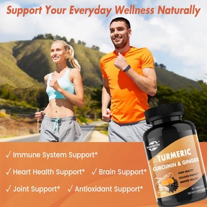 Private Label OEM <b>Turmeric</b> <b>Tablets</b> with Black Pepper & Ginger <b>Curcumin</b> Supplements for Jonit and Brain Health - Product Image 3