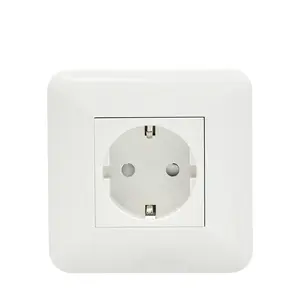 86*86 Schuko typpe F power socket XJY-QB-60-101A , Euro screwless German wall power outlet with protect Euro plug