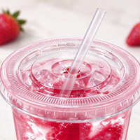 Gobelets jetables en PET de 16 oz avec couvercles et pailles pour fêtes, café glacé, smoothies et boissons froides