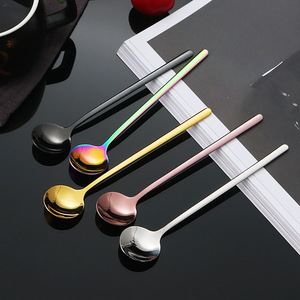 Petite cuillère ronde en acier inoxydable 304, cuillère à café, cuillère à dessert, cuillère à mélanger, qualité alimentaire - Product Image 1