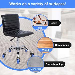 VIMA Möbel 2 Zoll 2,5 Zoll 3 Zoll PU Blue <span class=keywords><strong>Swivel</strong></span> Plate Vorbau Rad und Rolle Schreibtisch und Bürostuhl Räder Leichte Rollen - Product Image 3